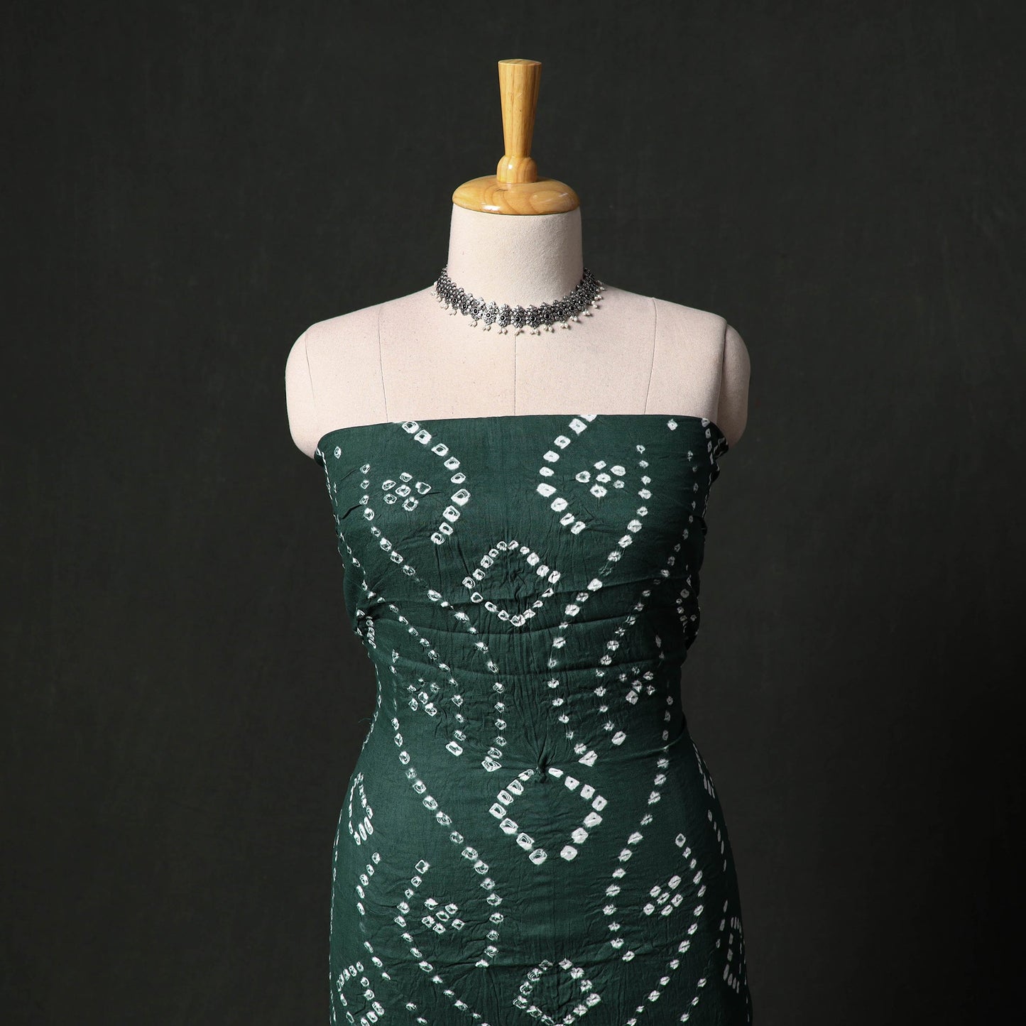 Kutch tie-dye satin cotton bandhani 3pc unstitched dress
