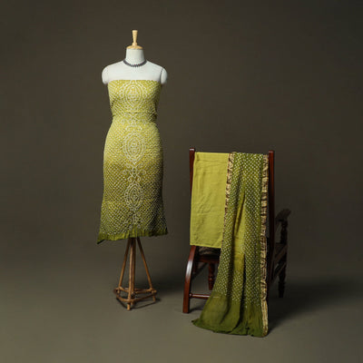 Kutch tie-dye satin cotton bandhani 3pc unstitched dress