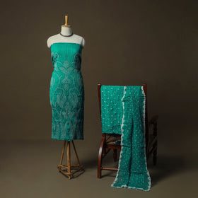 Kutch tie-dye satin cotton bandhani 3pc unstitched dress