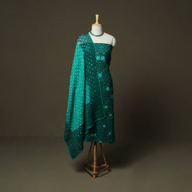 Kutch tie-dye satin cotton bandhani 3pc unstitched dress