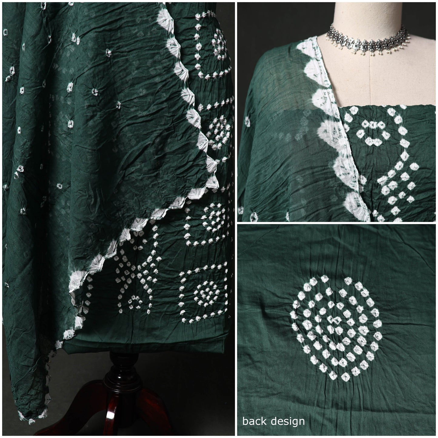 Kutch tie-dye satin cotton bandhani 3pc unstitched dress