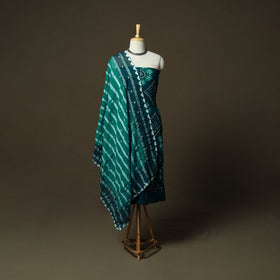 Kutch tie-dye satin cotton bandhani 3pc unstitched dress