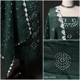 Kutch tie-dye satin cotton bandhani 3pc unstitched dress