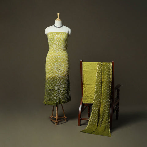 Kutch tie-dye satin cotton bandhani 3pc unstitched dress