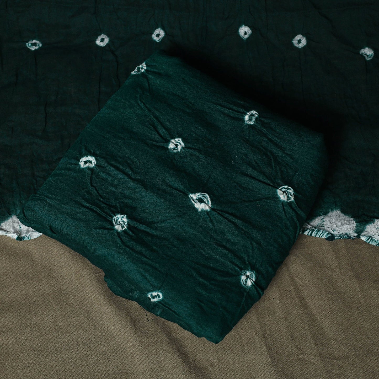 Kutch tie-dye satin cotton bandhani 3pc unstitched dress