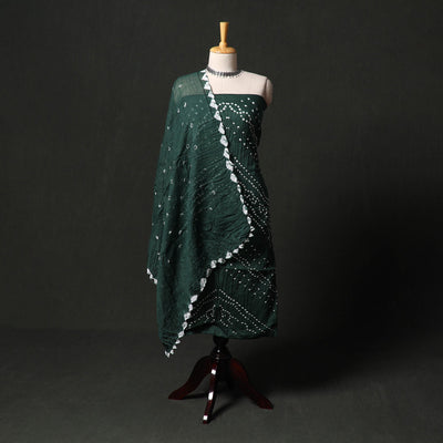 Kutch tie-dye satin cotton bandhani 3pc unstitched dress