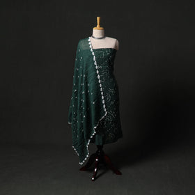 Kutch tie-dye satin cotton bandhani 3pc unstitched dress