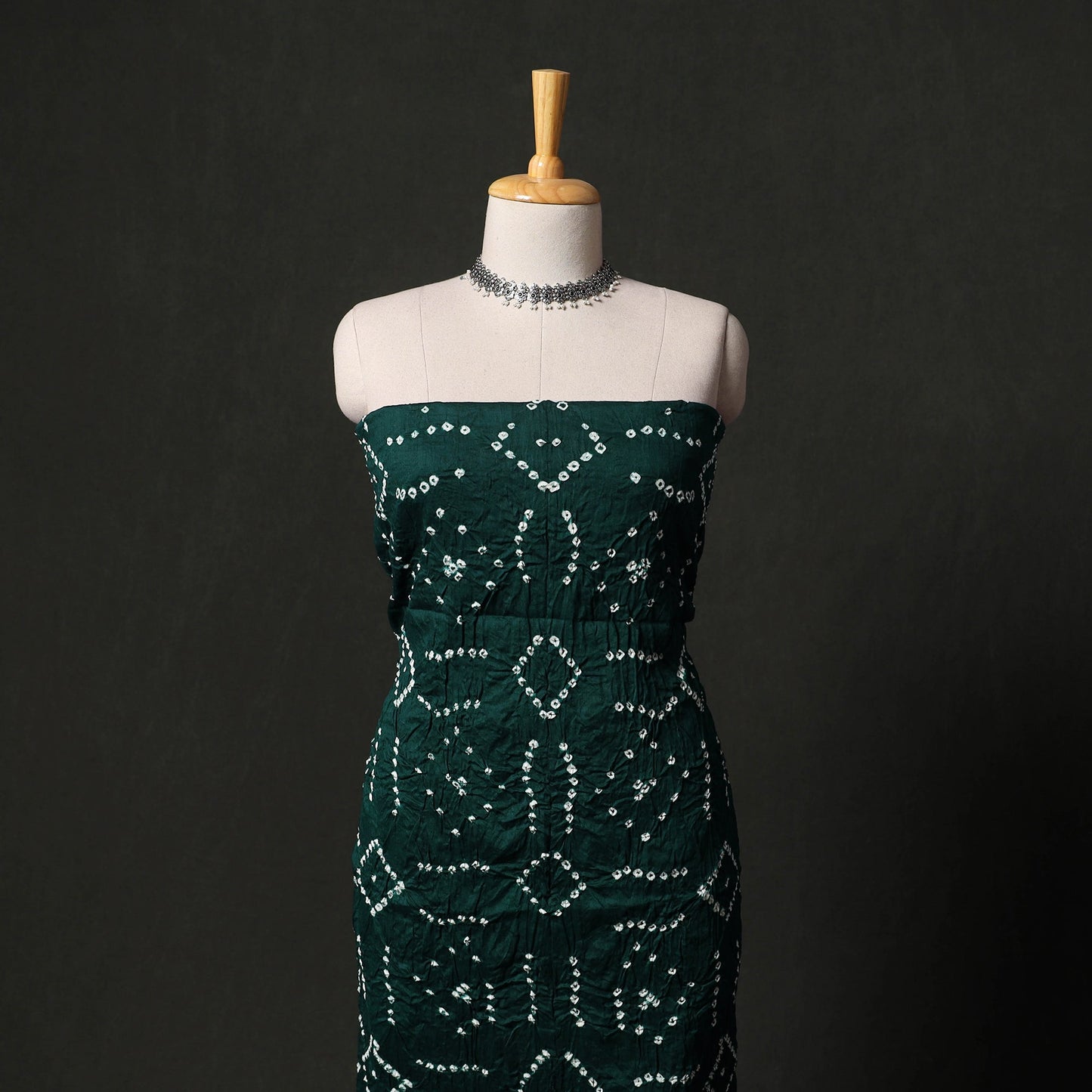 Kutch tie-dye satin cotton bandhani 3pc unstitched dress