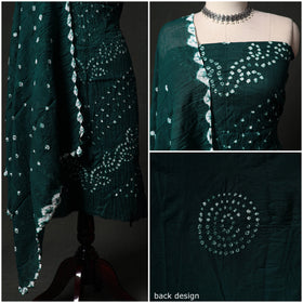 Kutch tie-dye satin cotton bandhani 3pc unstitched dress