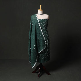 Kutch tie-dye satin cotton bandhani 3pc unstitched dress