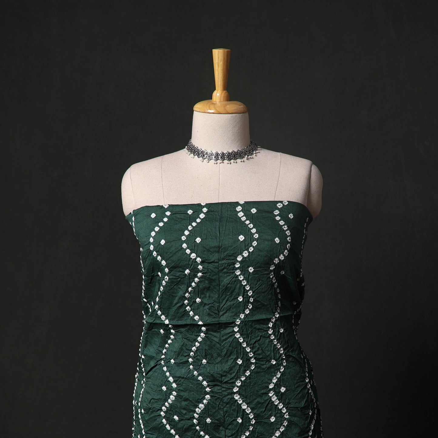 Kutch tie-dye satin cotton bandhani 3pc unstitched dress
