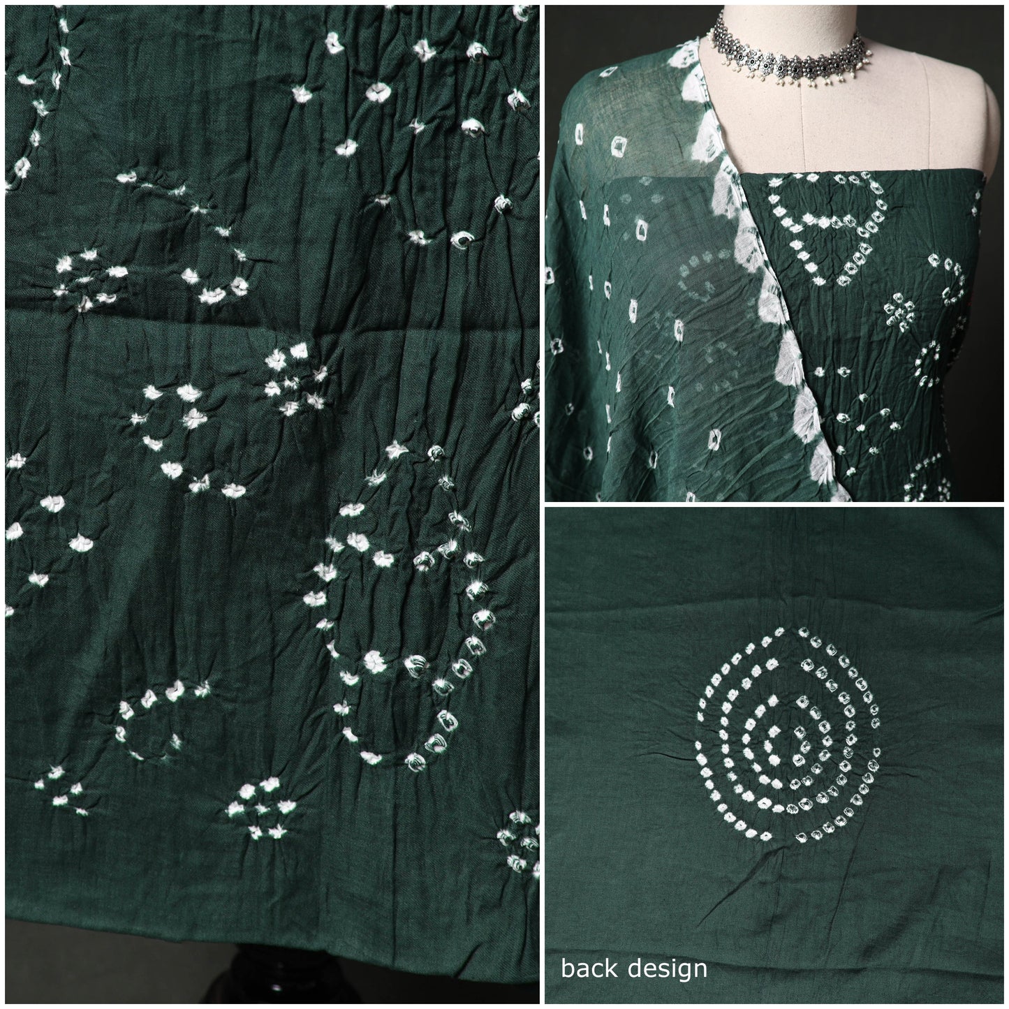 Kutch tie-dye satin cotton bandhani 3pc unstitched dress
