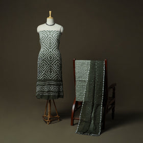 Kutch tie-dye satin cotton bandhani 3pc unstitched dress