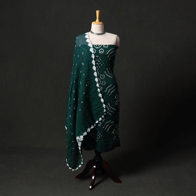 Kutch tie-dye satin cotton bandhani 3pc unstitched dress