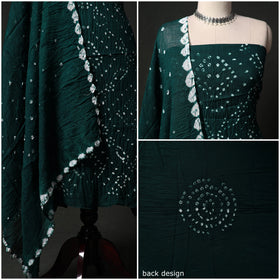 Kutch tie-dye satin cotton bandhani 3pc unstitched dress
