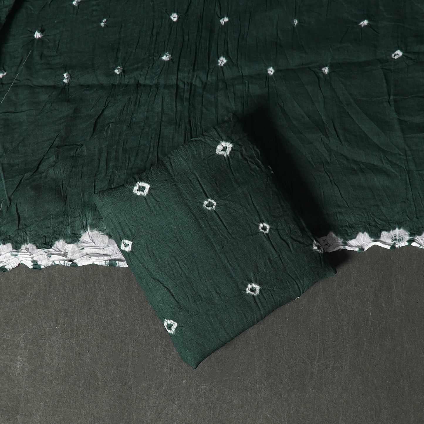 Kutch tie-dye satin cotton bandhani 3pc unstitched dress