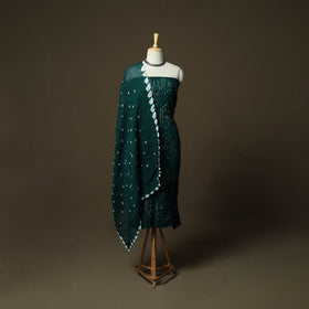 Kutch tie-dye satin cotton bandhani 3pc unstitched dress