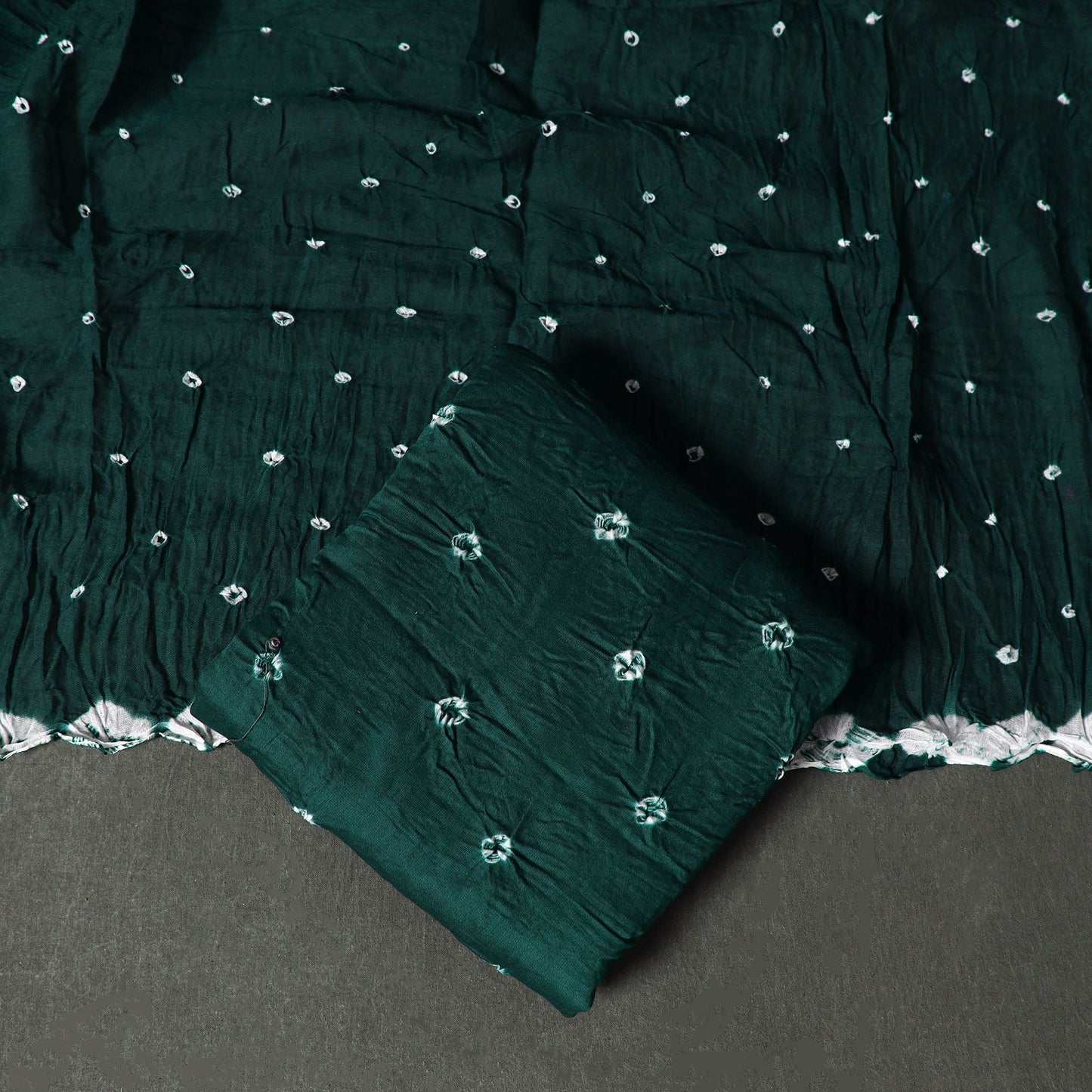 Kutch tie-dye satin cotton bandhani 3pc unstitched dress
