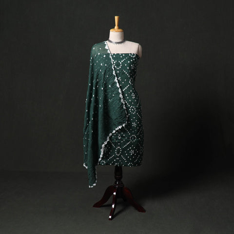 Kutch tie-dye satin cotton bandhani 3pc unstitched dress
