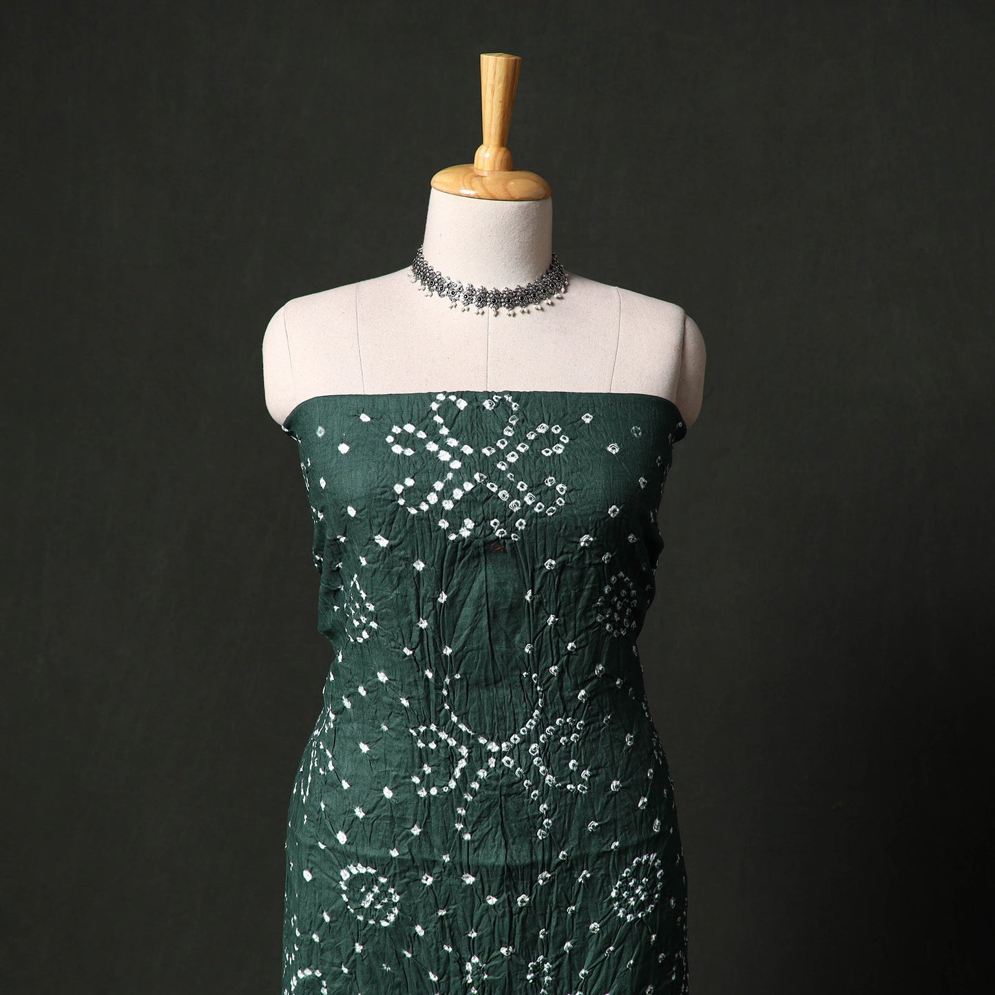 Kutch tie-dye satin cotton bandhani 3pc unstitched dress