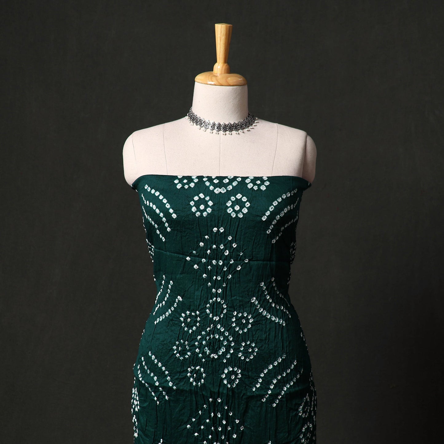 Kutch tie-dye satin cotton bandhani 3pc unstitched dress