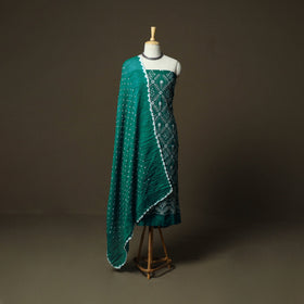 Kutch tie-dye satin cotton bandhani 3pc unstitched dress