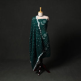 Kutch tie-dye satin cotton bandhani 3pc unstitched dress