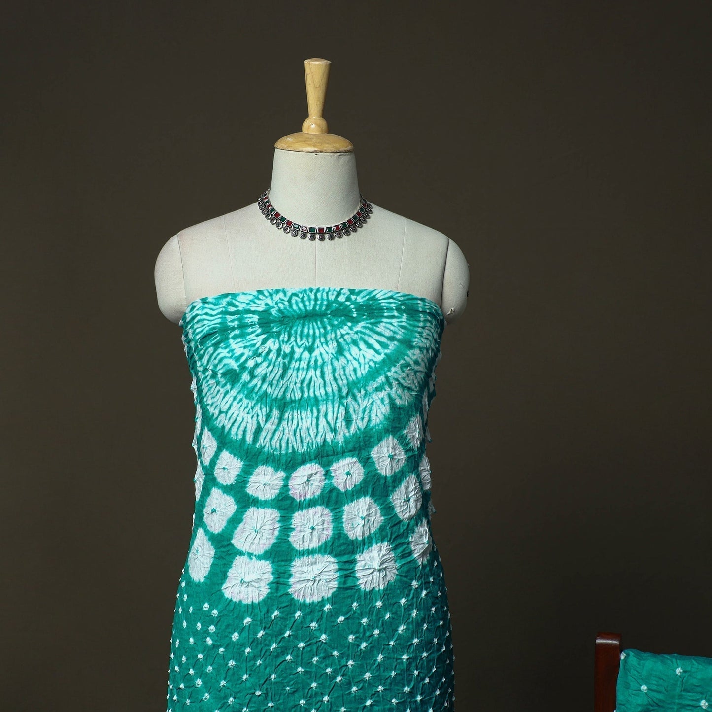 Kutch tie-dye satin cotton bandhani 3pc unstitched dress