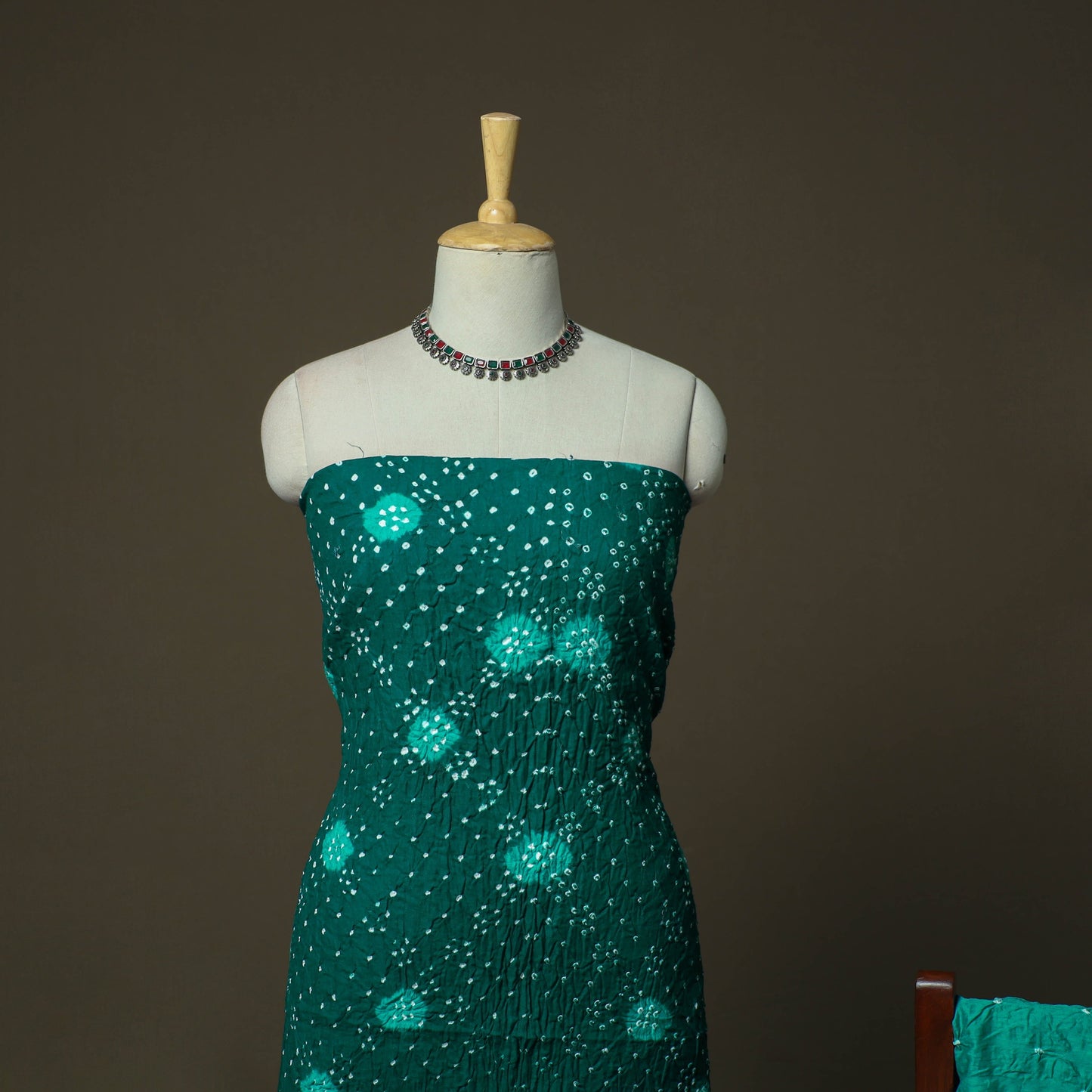 Kutch tie-dye satin cotton bandhani 3pc unstitched dress