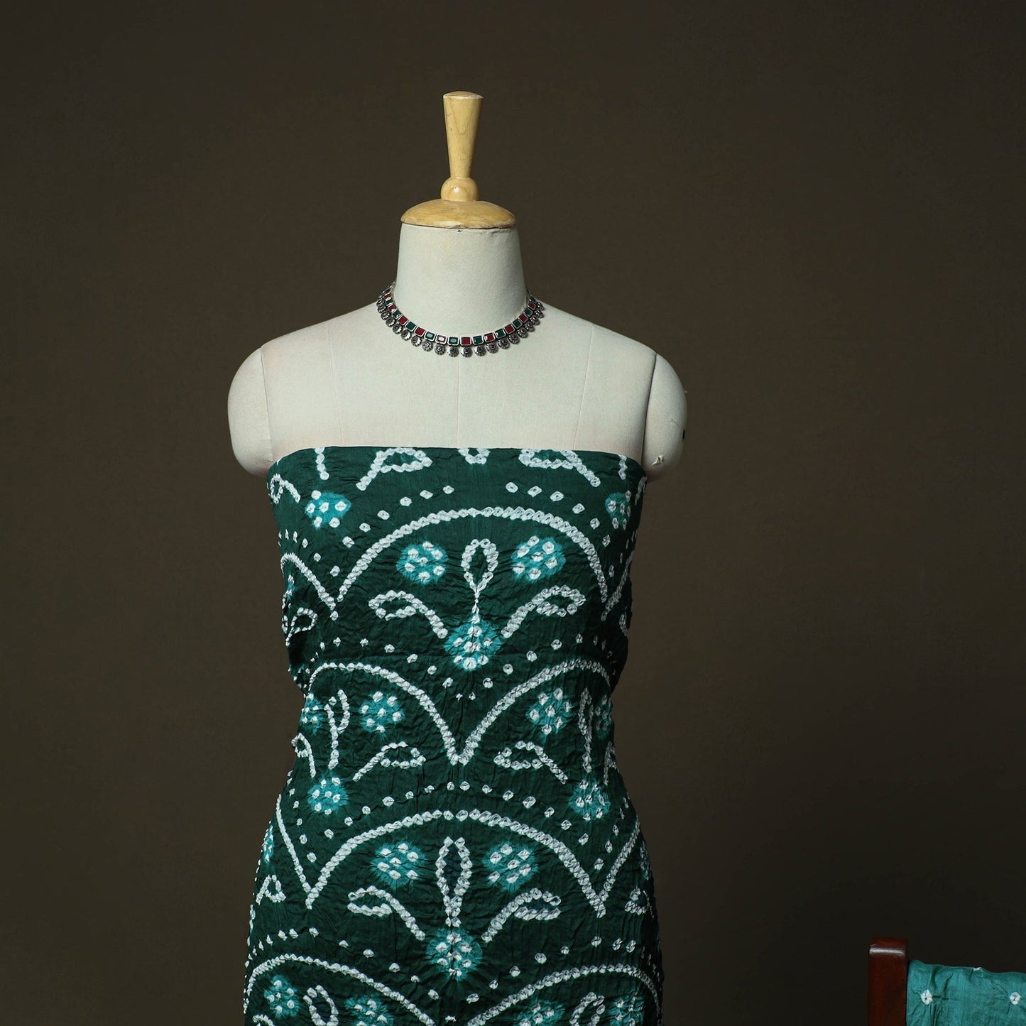 Kutch tie-dye satin cotton bandhani 3pc unstitched dress