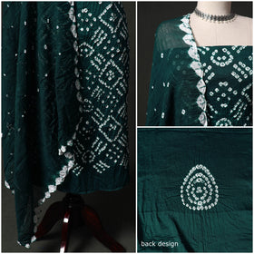Kutch tie-dye satin cotton bandhani 3pc unstitched dress