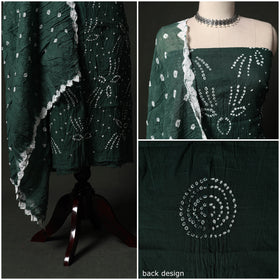 Kutch tie-dye satin cotton bandhani 3pc unstitched dress
