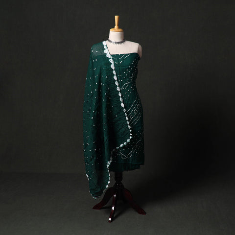 Kutch tie-dye satin cotton bandhani 3pc unstitched dress