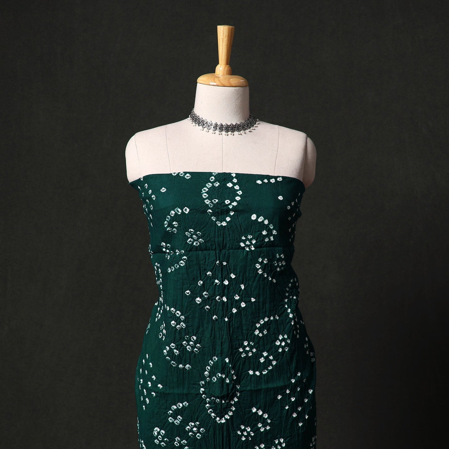 Kutch tie-dye satin cotton bandhani 3pc unstitched dress