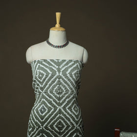 Kutch tie-dye satin cotton bandhani 3pc unstitched dress