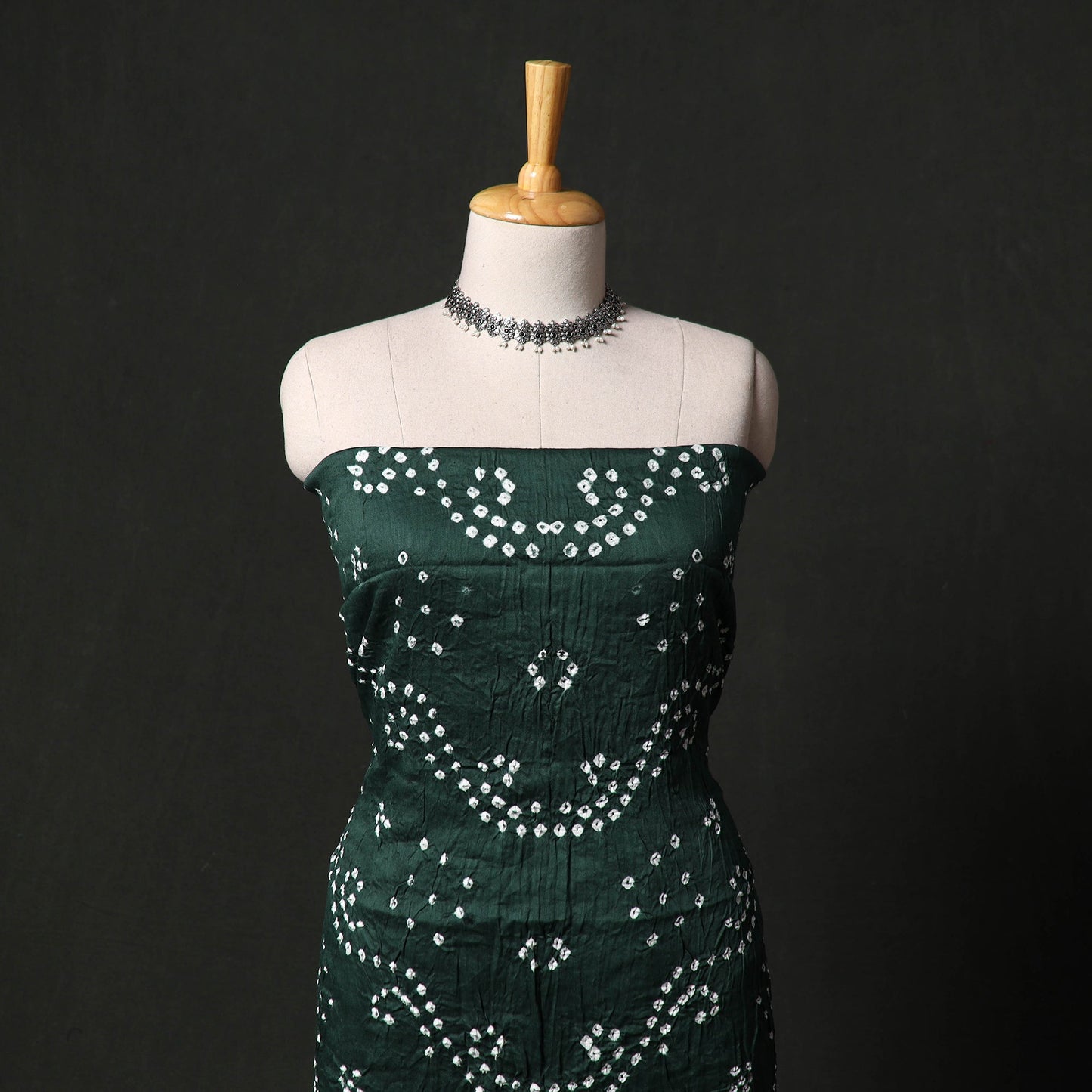 Kutch tie-dye satin cotton bandhani 3pc unstitched dress