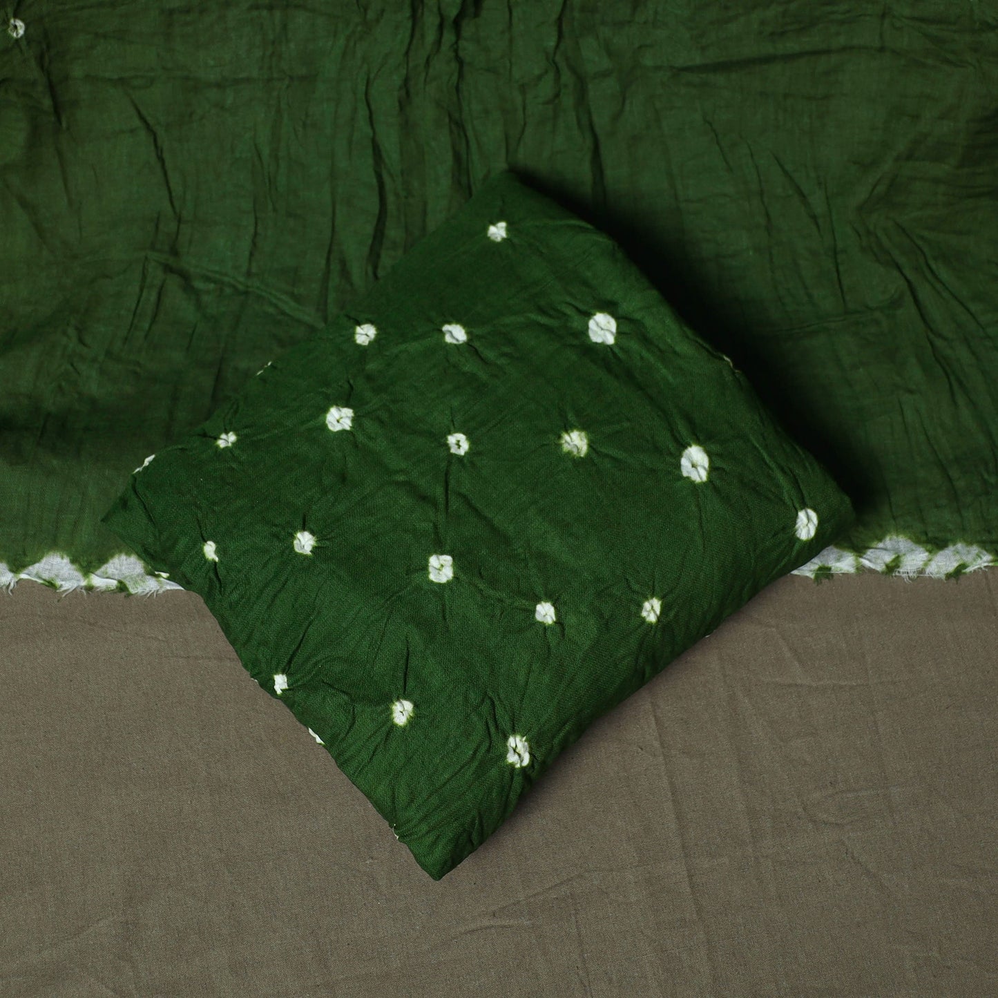 Kutch tie-dye satin cotton bandhani 3pc unstitched dress