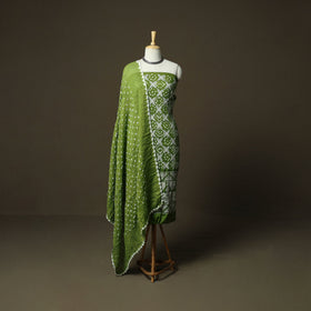 Kutch tie-dye satin cotton bandhani 3pc unstitched dress