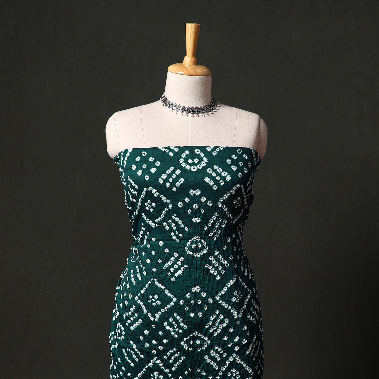 Kutch tie-dye satin cotton bandhani 3pc unstitched dress
