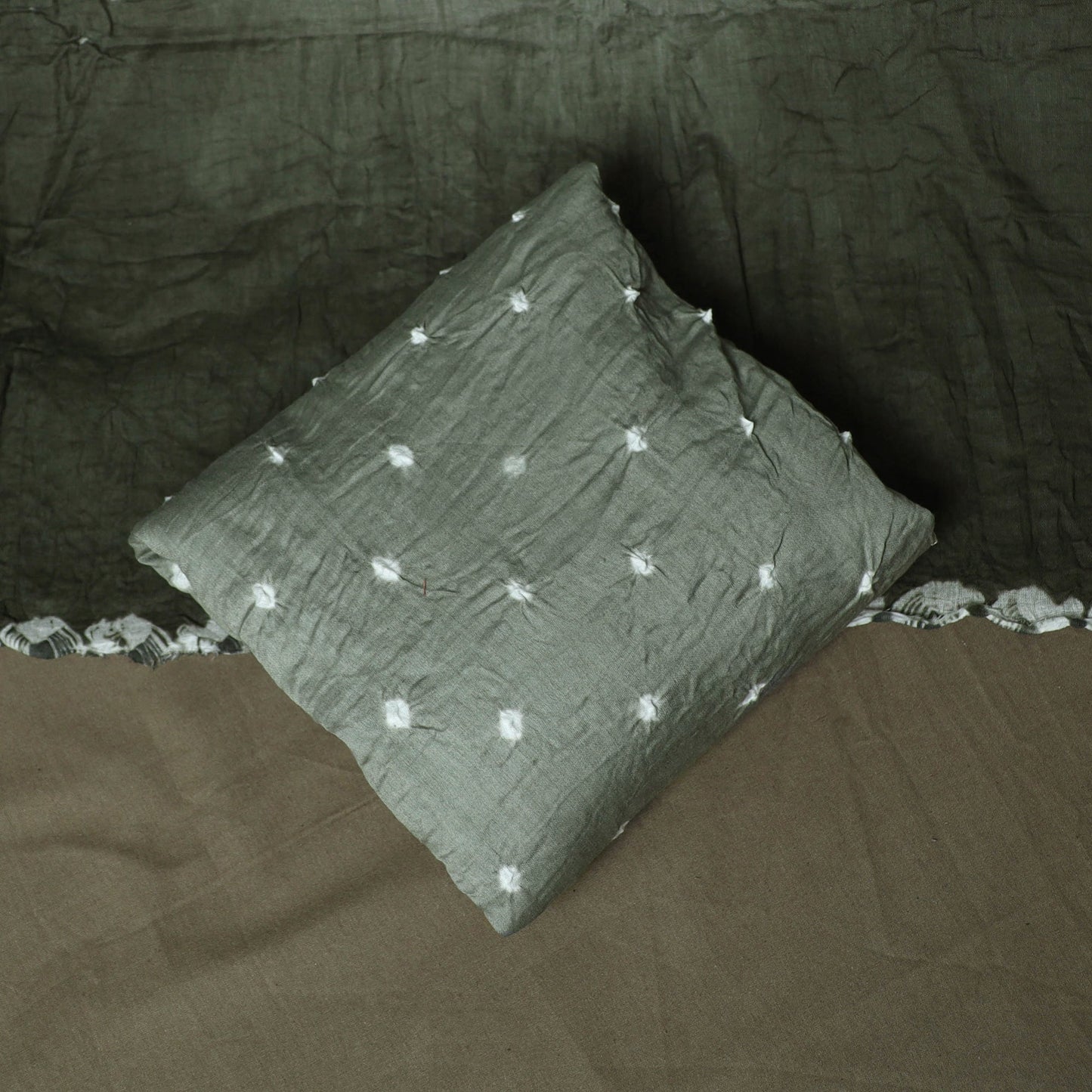 Kutch tie-dye satin cotton bandhani 3pc unstitched dress