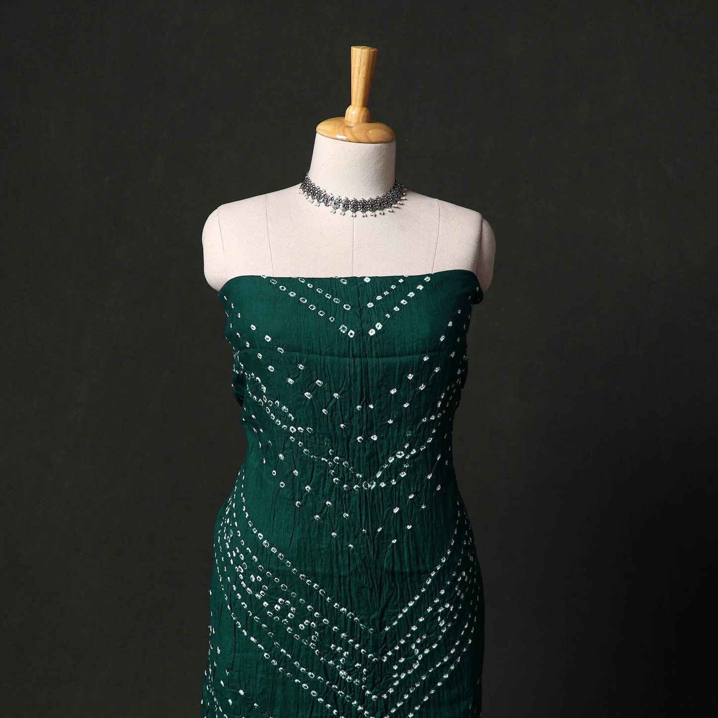 Kutch tie-dye satin cotton bandhani 3pc unstitched dress