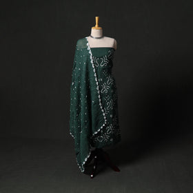 Kutch tie-dye satin cotton bandhani 3pc unstitched dress