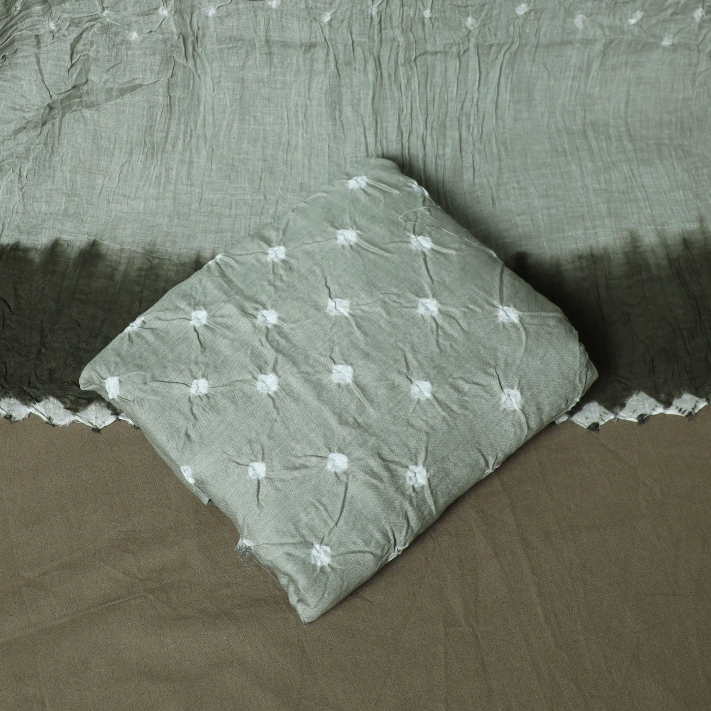 Kutch tie-dye satin cotton bandhani 3pc unstitched dress