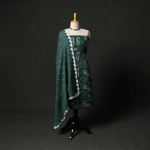 Kutch tie-dye satin cotton bandhani 3pc unstitched dress