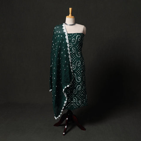 Kutch tie-dye satin cotton bandhani 3pc unstitched dress