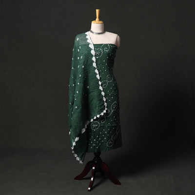 Kutch tie-dye satin cotton bandhani 3pc unstitched dress