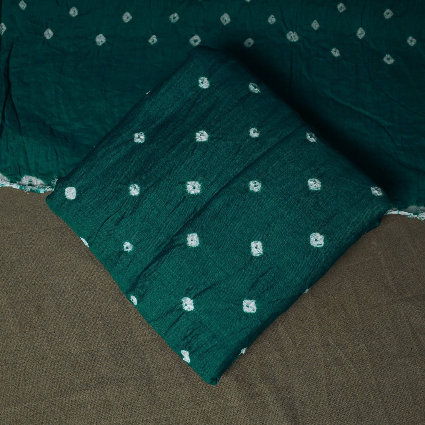 Kutch tie-dye satin cotton bandhani 3pc unstitched dress