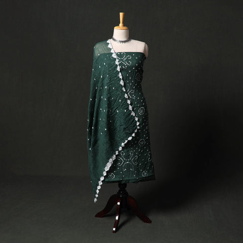 Kutch tie-dye satin cotton bandhani 3pc unstitched dress