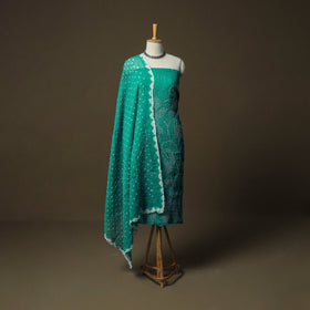Kutch tie-dye satin cotton bandhani 3pc unstitched dress