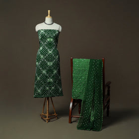 Kutch tie-dye satin cotton bandhani 3pc unstitched dress